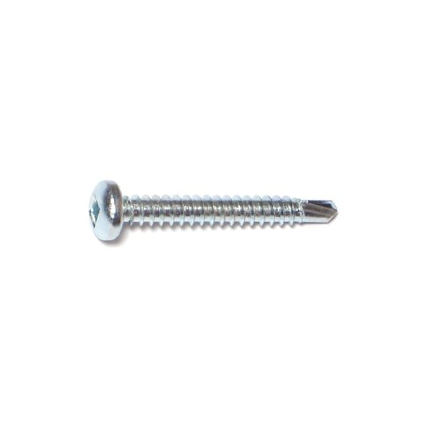 Midwest Fastener Self-Drilling Screw, #8 x 1-1/4 in, Zinc Plated Steel Pan Head Square Drive, 100 PK 08807 - main